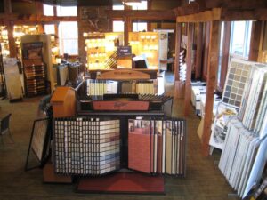 The carpet and flooring section at Fishtrap Creek Interiors and Lighting.