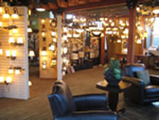Lighting showroom in Lynden at Fishtrap