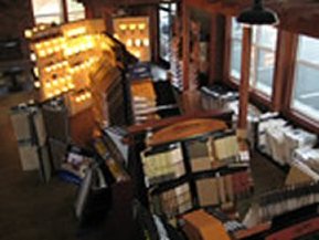 Fishtrap Creek Interiors showroom floor which includes services for window treatments